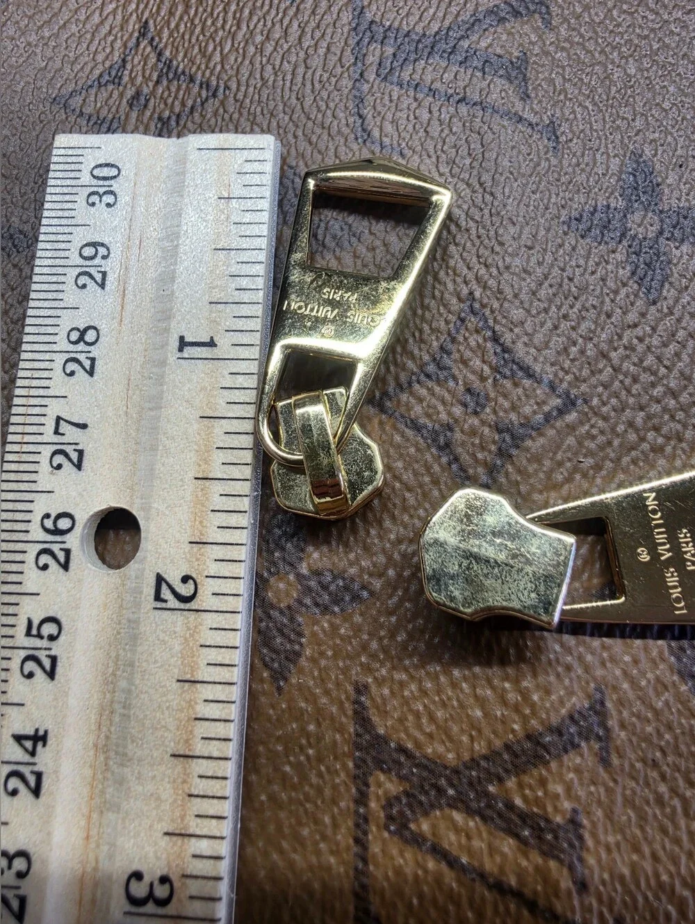 Louis Vuitton Gold Zipper Pulls - Set of 2